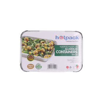 Hotpack Aluminum Containers with Lid 10 Pieces