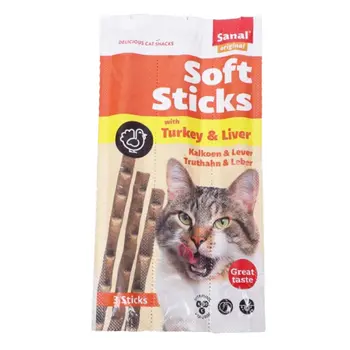 سانال أصابع طرية وجبة خفيفة للقطط بالكبد والديك الرومي