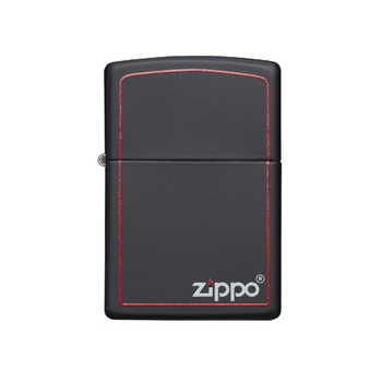Zippo Classic Border Design Rectangular Windproof Pocket Lighter Matte Black and Red 5.72 x 1.27 x 3.81 cm 1517210117 *(96284) 0.077Kg