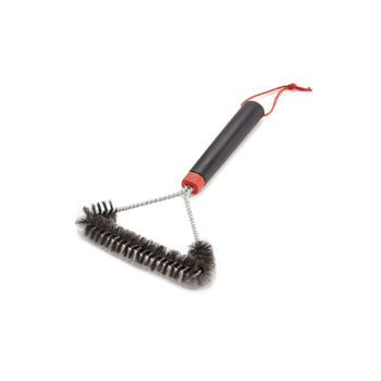 Weber 3-Sided Reusable Grill Brush with Handle Black and Silver JAH6277 *(78475) 0.3Kg