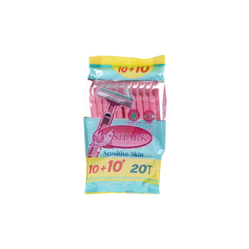 شارك شفرات نسائية ثنائي الشفرة رأس ثابت مع منعم يد بلاستيك 20قطعة