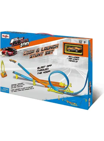 Maisto Fresh Metal 100 Loop And Launch Stunt Set Multicolor 33.02 X 5.08 X 50.8 Cm Mdc12552 *(99419) 1Piece