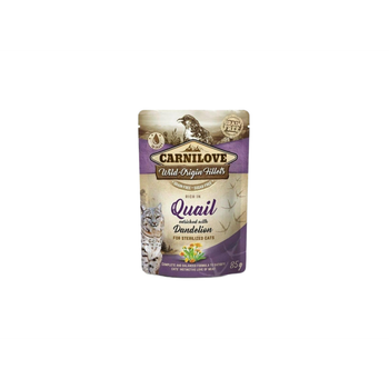 كارنيلوف ستيرلايزد طعام رطب للقطط بطائر السمان والهندباء 85جرام