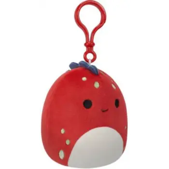 SQK Little Plush 3.5" Clip-On Squishmallows Dolan Red Dino W/Green Spots 1Piece