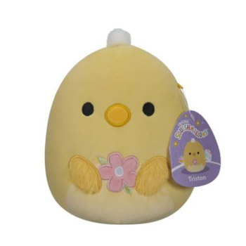 SQK Little Plush 5" Squishmallows Triston Yellow Chick W/Eyes Open, Holding Flower 1Piece