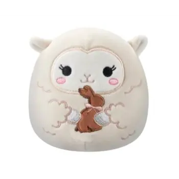 SQK Little Plush 5" Squishmallows Sophie Cream Lamb W/Chocolate Bunny 1Piece