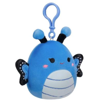 SQK Little Plush 3.5" Clip-On Squishmallows Waverly Blue Butterfly W/Dark Blue Wings 1Piece