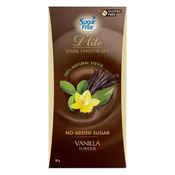 شوقر فري دي لايت شوكولاتة داكنة بالفانيلا 80جرام