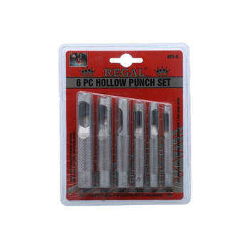Regal Tools 6-Piece Heavy Duty And Durable Precision-Cut Hollow Punch Set Silver 2.4×17×13.6Cm 1Piece