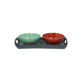 R2S Porcelain Bowl & Tray Set Multicolor