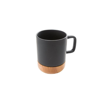 Ceramic-Wood Coffee Mug Black-Brown 430ml
