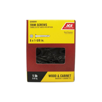 Ace Square Flat Head Self Tapping Trim Screws Black No.6 X 1-5/8Inch 1Piece