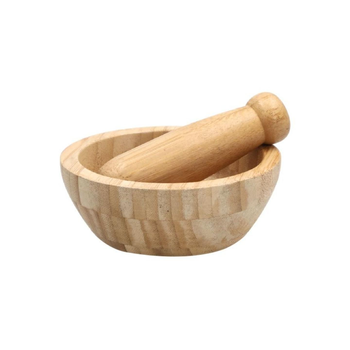 بين سيرفي مجموعة مدقة الهاون مصنوعة من الخيزران صديقة للبيئة باللون البني بأبعاد 13سم، 5× 13× 13سم G19-TX011 1قطعة