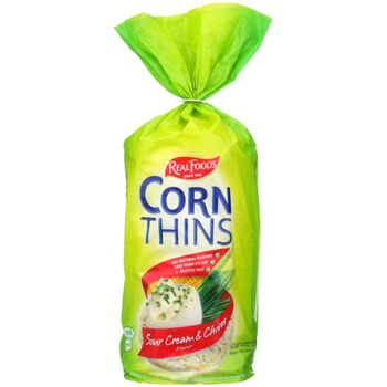 رقائق الذرة ريل فودز كريم حامض بنكهة الثوم المعمر 125 جم