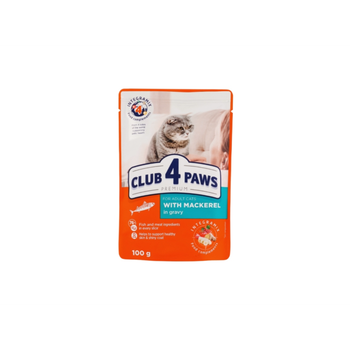 Club4Paws Premium Mackerel Wet Cat Food 100g