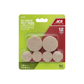 Ace Brown Felt Pads 12 Pieces