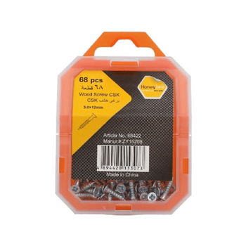 Honeybee Silver Wood Screw CSK 3x12mm 68 Pack