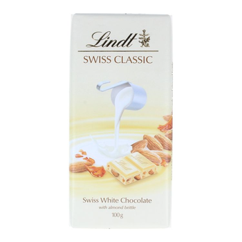 Lindt Swiss Classic Almond Brittle White Chocolate 100g