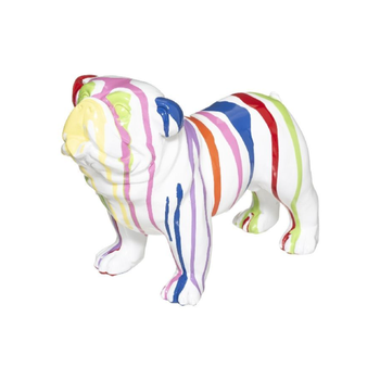 جيه جيه ايه اس ايه  تمثال ديكوري على شكل كلب الثيران مصنوع من الراتنج بتصميم عصري ومتعددة الألوان 19 × 25 × 13 سم 182149B 1قطعة