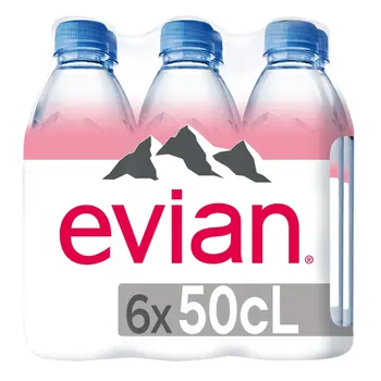 Evian Natural Mineral Water 6x500ml
