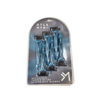 دي تي إل إس إم تي آر شفرات حلاقة ذات الاستخدام الواحد برأس متحرك ثلاثي 6 شفرات أسود وأزرق 2.5 x 17.5 x 27.3سم 13009 1قطعة