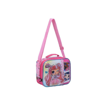 مارفل   إل أو إل سربرايز حقيبة غداء مستطيلة الشكل باللون الوردي عالية الجودة بإغلاق بسحاب للمراهقين حجم 11 × 19 × 22 سم FKST-32015. 1قطعة