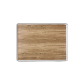 فيلي فيلي صينية تقديم ميلامين مستطيلة بتصميم عصري وأنيق بني وأبيض 2 x 26.5 x 35 سم Y1K150042-PK044 1قطعة