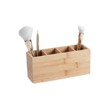 ساكو منظم الماكياج مستطيل من الخيرزان بأربعة أقسام بني 7 × 10 × 22.5 سم 174752 1قطعة