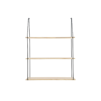 Honeybee 3-Tier Rectangular Wooden Hanging Shelf Brown And Black 87.5 X 65 X 17 Cm 1Piece