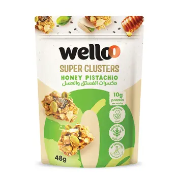 ويلو سوبر كلسترز مكسرات عسل  وفستق 48جرام