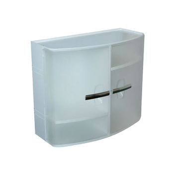 بريمانوفا خزانة دوائية للحمام بتصميم حديث وأربعة رفوف مع إغلاق الباب، بلونين واضح وأبيض، بأبعاد 32× 38× 17سم 1قطعة