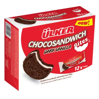 اولكر شكو ساندوش دارك فانيليا 12×32جرام