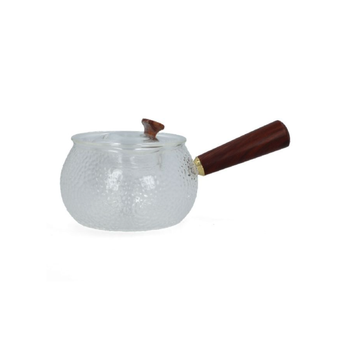Clear Glass Tea Pot with Wooden Handle 12x25.4x17.6cm
