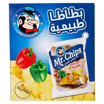مستر شيبس رقائق البطاطس بنكهة البابريكا كرتون 12×21جرام