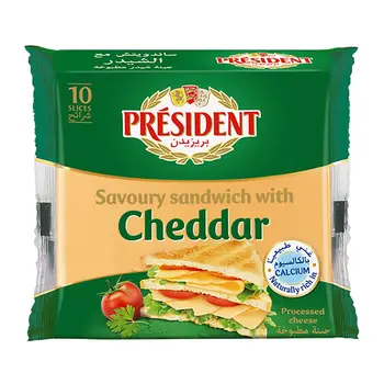 President Cheddar Cheese Slices 200g