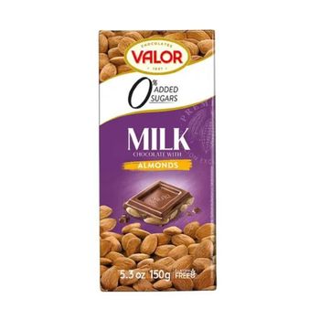 Valor Milk Almond Choco No Sugar Added 150g