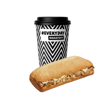 Latte & Chicken Fajita Ciabatta Sandwich
