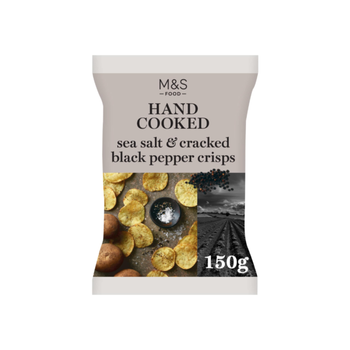 M&S Food Sea Salt & Cracked Black Pepper Crisps 150g