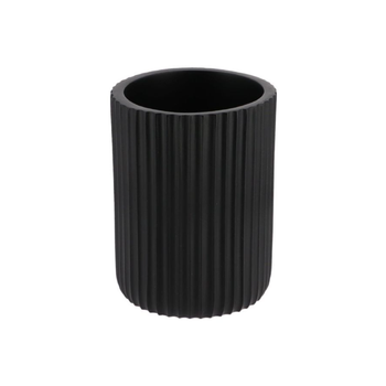 تندنس كوب حمام بوليريسين بتصميم مخطط ومستدير باللون الأسود الداكن 9.5 x 7 x 7سم 61103103 1قطعة