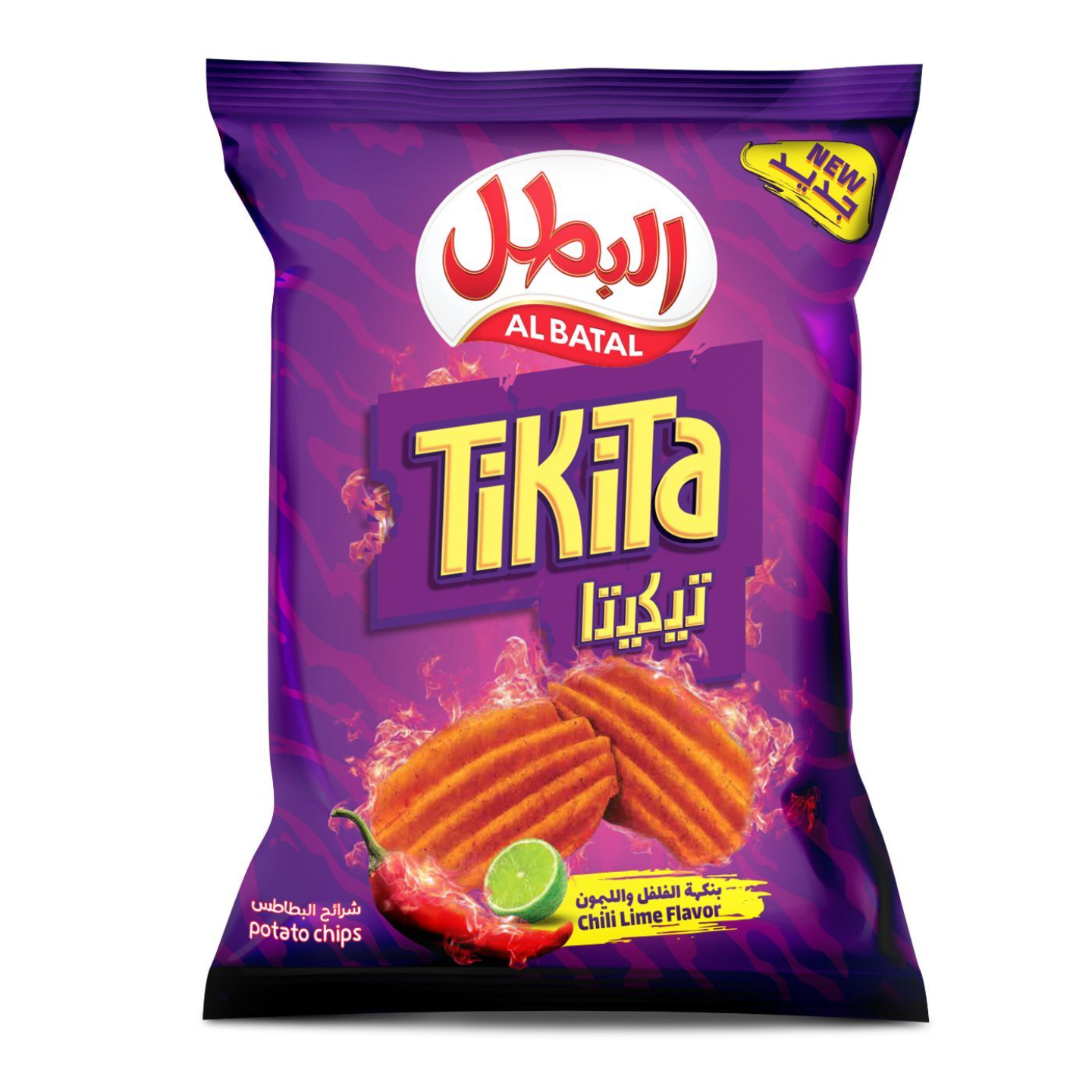 البطل تيكيتا رقائق بطاطس بنكهة الفلفل والليمون ١٥٥غرام