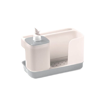 سنيبس سنيبس تايدي اب مجموعة غسيل الأطباق مع موزع صابون أبيض ورمادي 21 x 18 x 12سم 000769 1قطعة