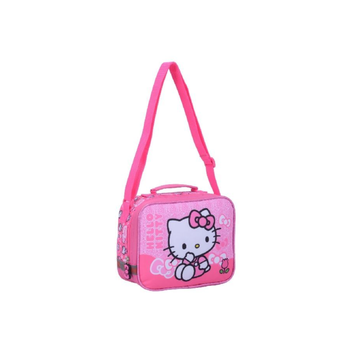مارفل   حقيبة غداء هالو كيتي عالية الجودة بسحاب للإغلاق مستطيلة الشكل اللون الوردي والأبيض 11 × 19 × 22 سم FKST-32011  1قطعة
