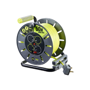 Masterplug ProXT 4-Way 13A Extension Cable Reel Grey and Green 50 m OLU50134SL *(56773) 6.76Kg