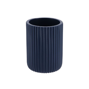 تندنس كوب حمام بوليريسين بتصميم مخطط ومستدير باللون الأزرق الداكن 9.5 x 7 x 7سم 61103118 1قطعة