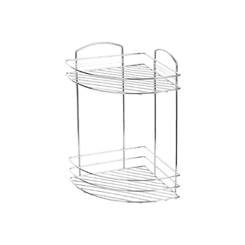 بريمانوفا علبة دش زاوية مسطحة موفرة للمساحة من طبقتين ومضادة للتآكل باللون الفضي 32× 24× 24سم D-05222 1قطعة