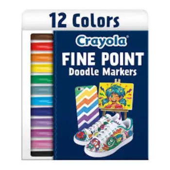 Crayola Doodle & Draw Fine Point Doodle Marker, 12 Count 1Piece