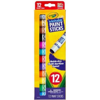 Crayola 12 Count Washable Paint Sticks, Classic Colors 1Piece