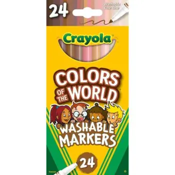 Crayola Colors Of The World, Markers, Broad Line, 24Count 1Piece
