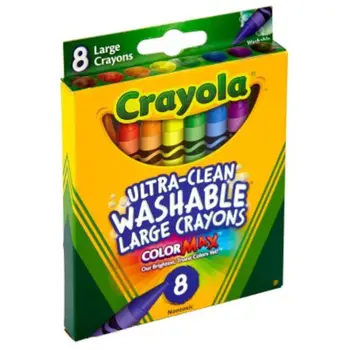 Crayola 8 Count. Large Ultra-Clean Washable Crayons - 4" X 7/16" 1Piece