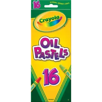 Crayola 16 Count Colored Oil Pastel Sticks, 2-15/16"X1/2" 1Piece